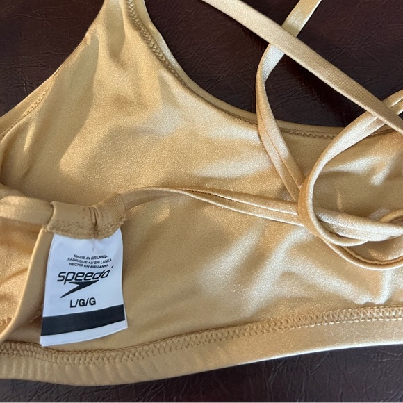 Speedo Bikini Top Endurance Tie Back, Gold, Size Large, NWOT - Picture 8 of 9